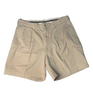 Polo Ralph Lauren Mens Chino Shorts Sz 34 Tan Khaki Prospect Flat Front Logo.